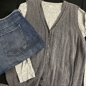 Grey Knit Sweater Vest